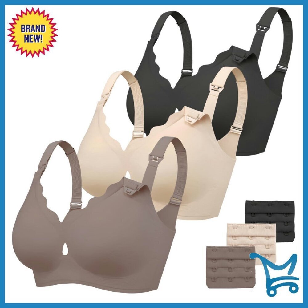 Seamless Nursing Bras 3 Pack Maternity Breastfeeding Comfort Support